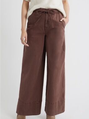Treasure & Bond Wide Leg Drawstring Pants in Dusty Rose Brown